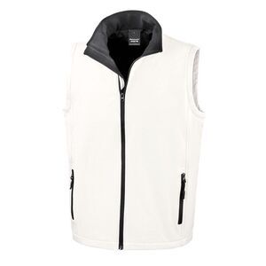 Result Mens Core Printable Softshell Bodywarmer / White / Black